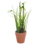 Terracotta Potted Realistic Artificial Snowdrop